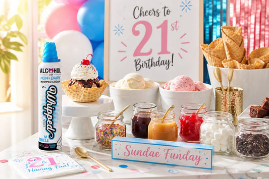 Sunday Bar at 21st Birthday Party featuring Alcohol Infused Whipped Cream
