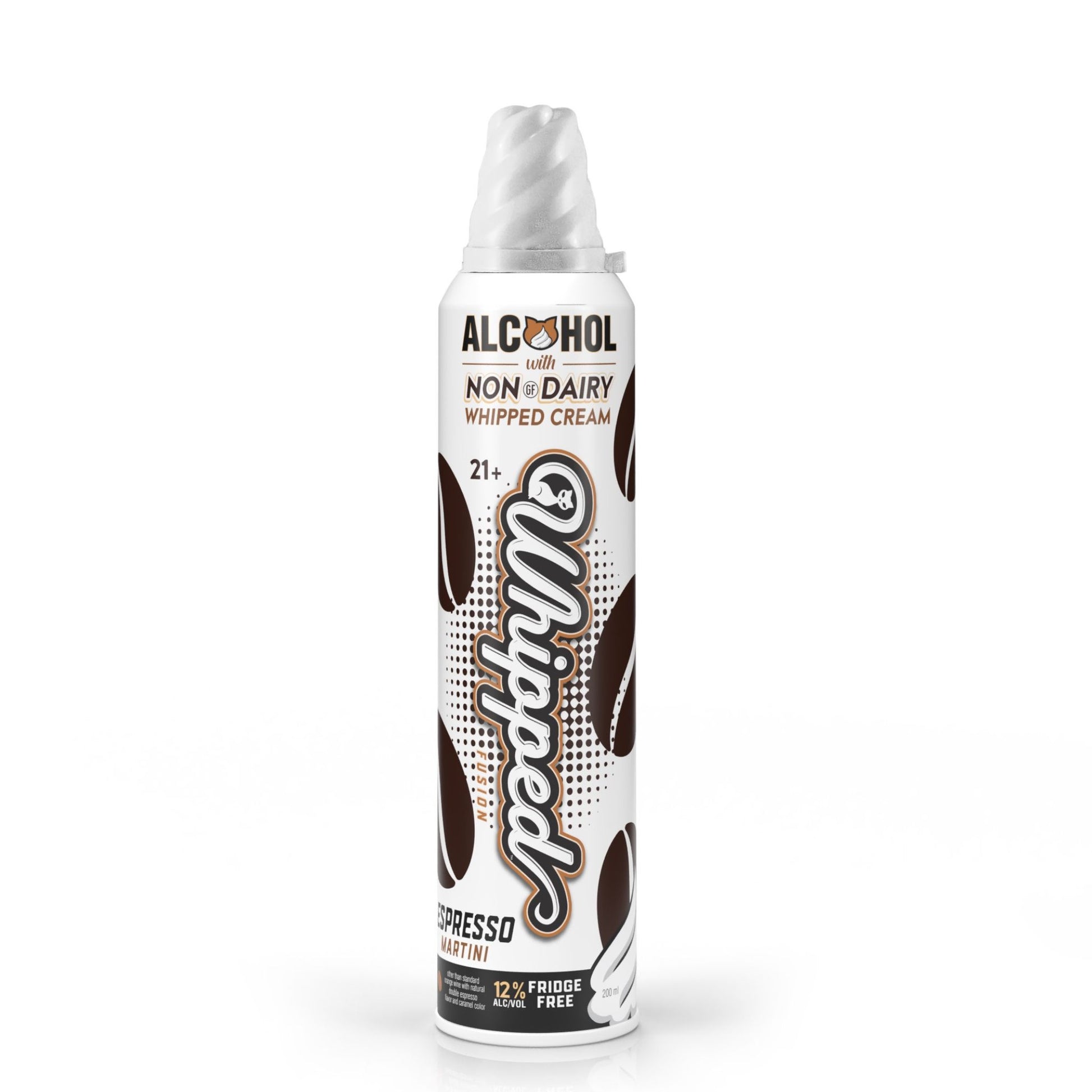 Whipped Fusion Espresso Martini Flavored Whipped Alcohol on white background